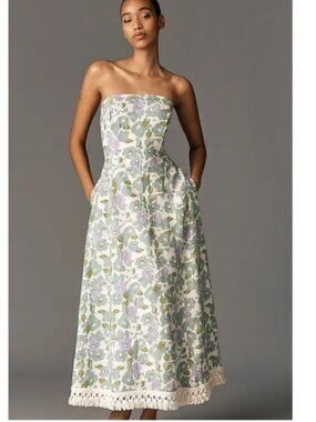 LOVAAN PHILIPPA STRAPLESS A-LINE MIDI DRESS